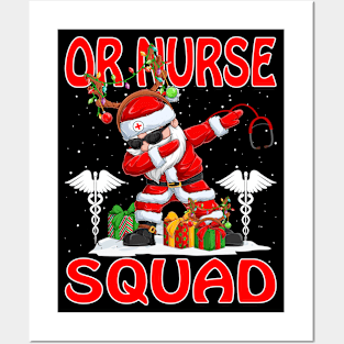 Christmas Or Nurse Squad Reindeer Pajama Dabing Santa Posters and Art